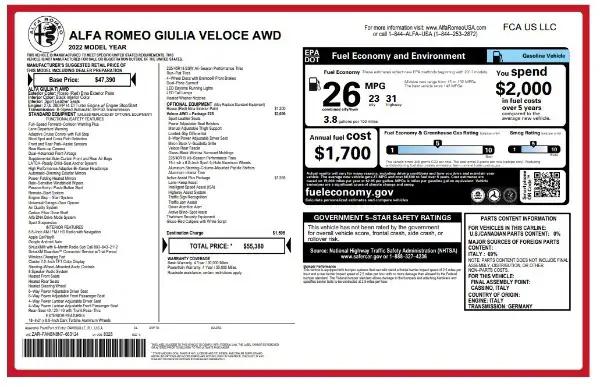 2022 Alfa Romeo Giulia Veloce AWD