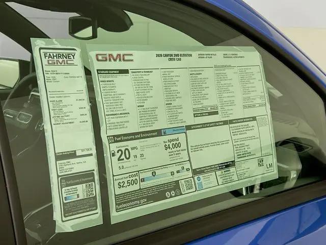 2026 GMC Canyon Elevation, RWD