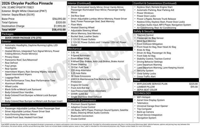2026 Chrysler Pacifica Pinnacle
