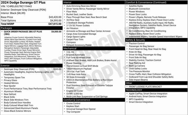 2024 Dodge Durango GT Plus AWD 2024 Dodge Durango GT Plus AWD