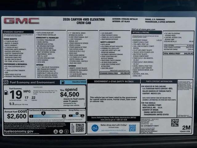 2026 GMC Canyon Elevation, 4WD