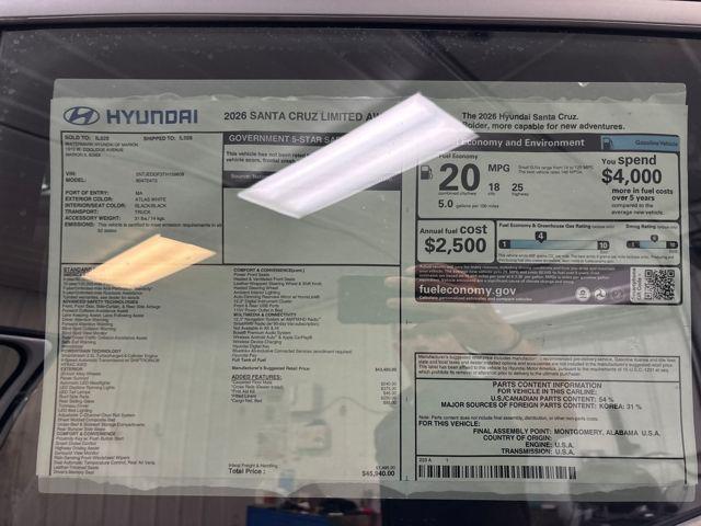 2026 Hyundai Santa Cruz Limited