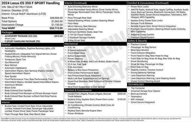 2024 Lexus ES 350 F SPORT Handling
