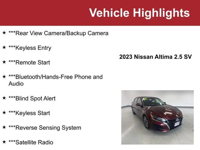 2023 Nissan Altima SV FWD 2023 Nissan Altima SV FWD