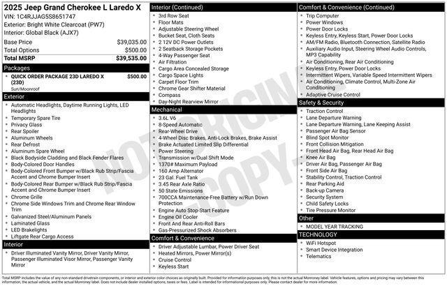2025 Jeep Grand Cherokee L Laredo X 4x2