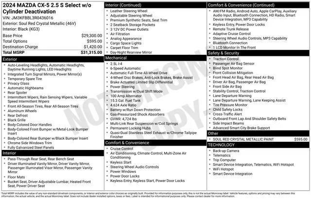 2024 Mazda CX-5 2.5 S Select 2024 Mazda CX-5 2.5 S Select