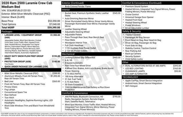 2020 RAM 2500 Laramie Crew Cab 4X4 64 Box
