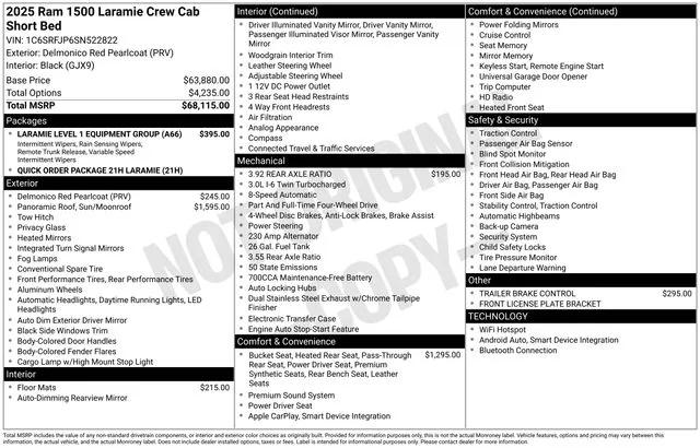 2025 RAM 1500 Laramie Crew Cab 4x4 57 Box