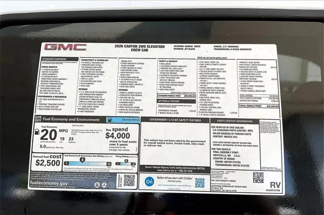 2026 GMC Canyon Elevation, RWD