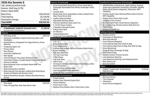 2026 Kia Sorento S for sale in Boardman, OH