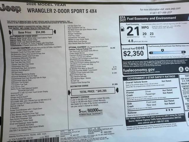 2026 Jeep Wrangler Sport S
