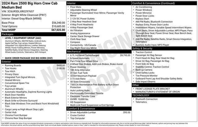 2024 RAM 2500 Big Horn Crew Cab 4x4 64 Box 2024 RAM 2500 Big Horn Crew Cab 4x4 64 Box