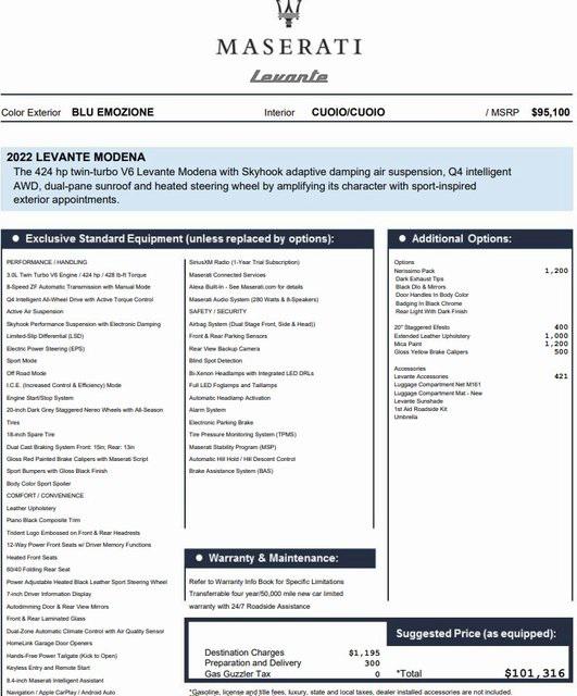 2022 Maserati Levante Modena 2022 Maserati Levante Modena