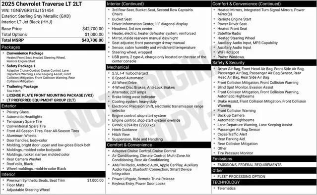 2025 Chevrolet Traverse AWD LT 2025 Chevrolet Traverse AWD LT