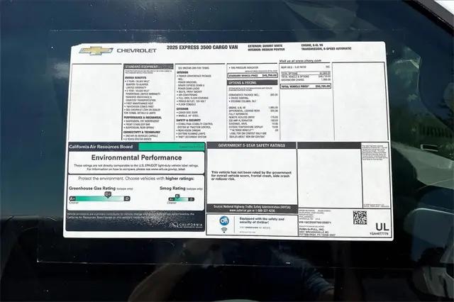 2025 Chevrolet Express Cargo Van RWD 3500 Regular Wheelbase WT