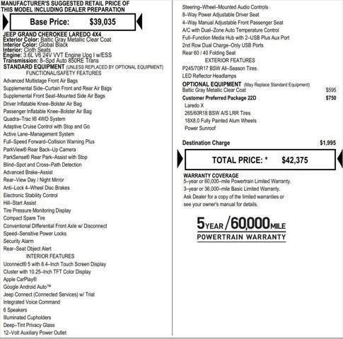 2025 Jeep Grand Cherokee GRAND CHEROKEE LAREDO X 4X4 2025 Jeep Grand Cherokee GRAND CHEROKEE LAREDO X 4X4