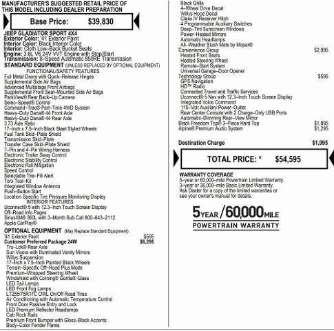 2026 Jeep Gladiator GLADIATOR WILLYS 4X4 2026 Jeep Gladiator GLADIATOR WILLYS 4X4