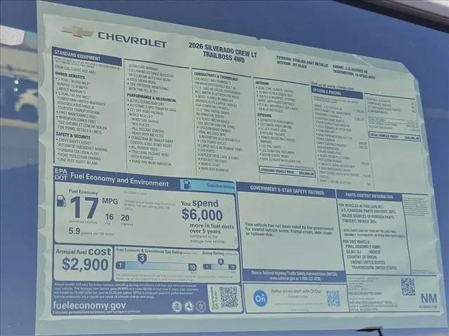 2026 Chevrolet Silverado 1500 4WD Crew Cab Short Bed LT Trail Boss