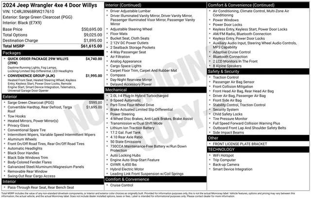 2024 Jeep Wrangler 4xe Willys 4xe 2024 Jeep Wrangler 4xe Willys 4xe