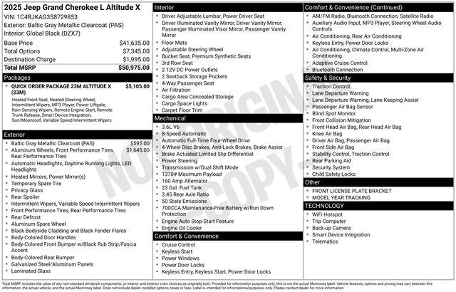 2025 Jeep Grand Cherokee L Altitude X 4x4