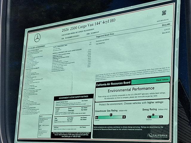2026 Mercedes-Benz Sprinter Cargo Van 2026 DCAH2S