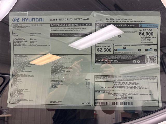 2026 Hyundai Santa Cruz Limited