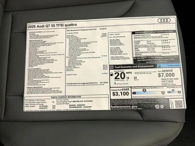2026 Audi Q7 Premium Plus TFSI quattro tiptronic
