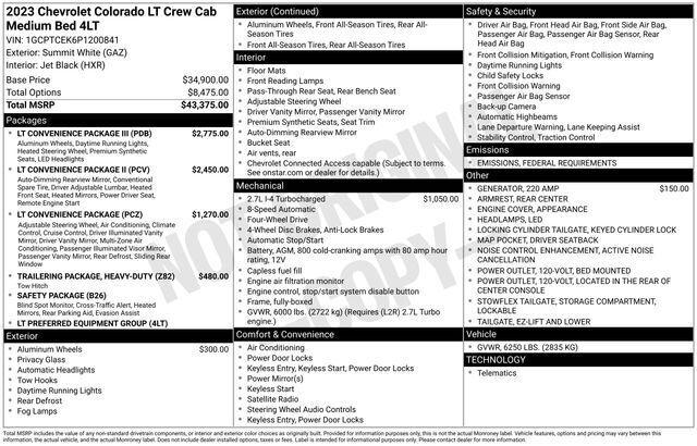 2023 Chevrolet Colorado 4WD Crew Cab Short Box LT