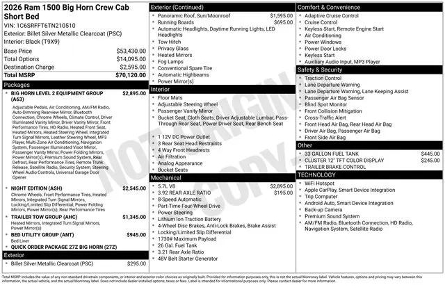 2026 Ram 1500 Big Horn Crew Cab 4x4 57 Box