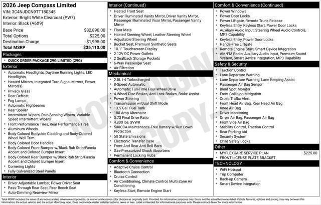 2026 Jeep Compass COMPASS LIMITED 4X4 2026 Jeep Compass COMPASS LIMITED 4X4