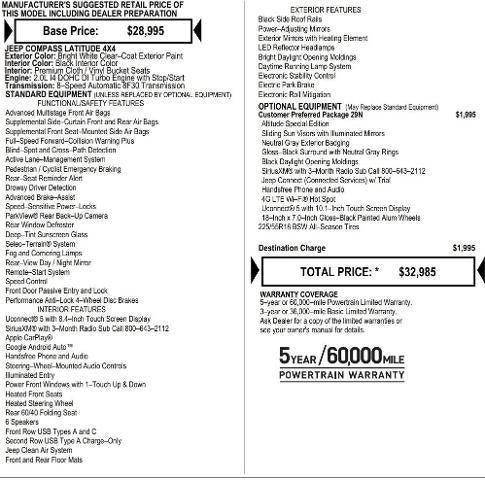 2026 Jeep Compass COMPASS LATITUDE ALTITUDE 4X4 2026 Jeep Compass COMPASS LATITUDE ALTITUDE 4X4