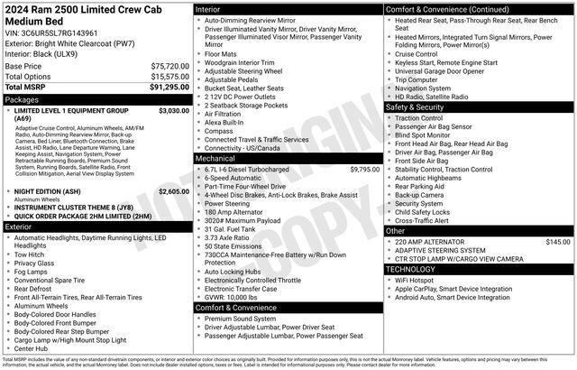 2024 RAM 2500 Limited Crew Cab 4x4 64 Box