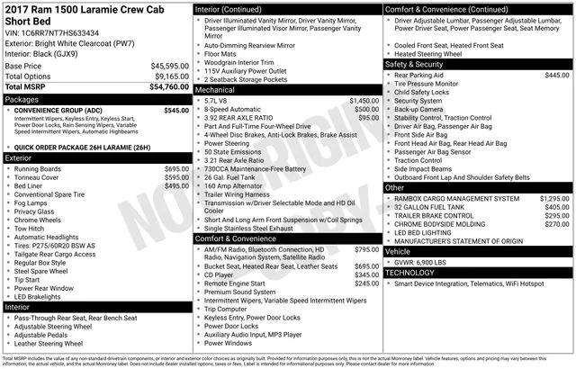 2017 RAM 1500 Laramie Crew Cab 4x4 57 Box 2017 RAM 1500 Laramie Crew Cab 4x4 57 Box