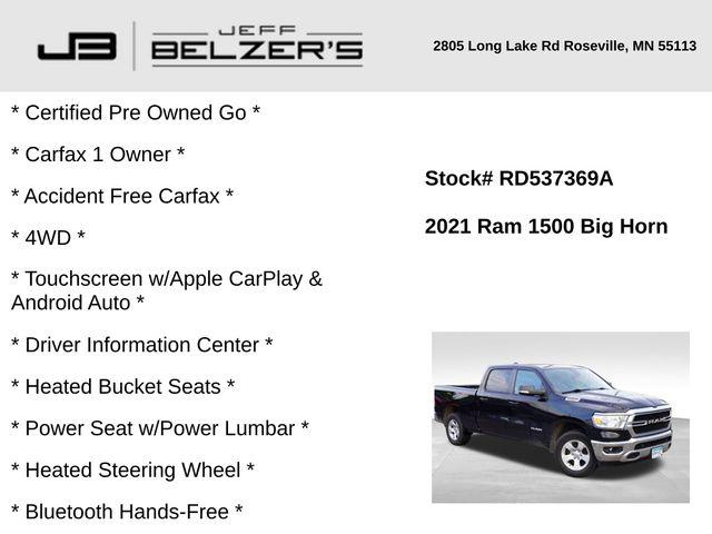 2021 RAM 1500 Big Horn Crew Cab 4x4 64 Box