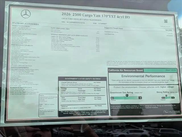 2026 Mercedes-Benz Sprinter 2500 High Roof 4-Cyl Diesel HO