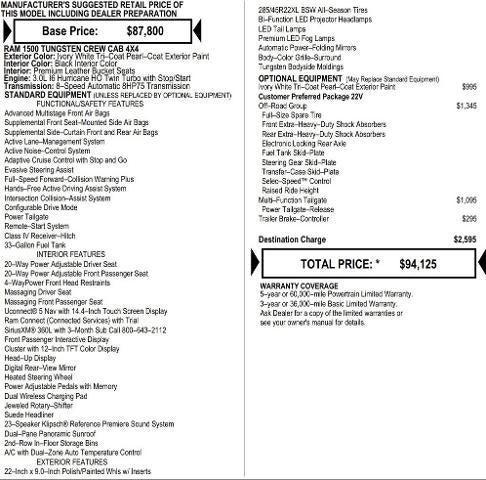 2026 RAM Ram 1500 RAM 1500 TUNGSTEN CREW CAB 4X4 2026 RAM Ram 1500 RAM 1500 TUNGSTEN CREW CAB 4X4