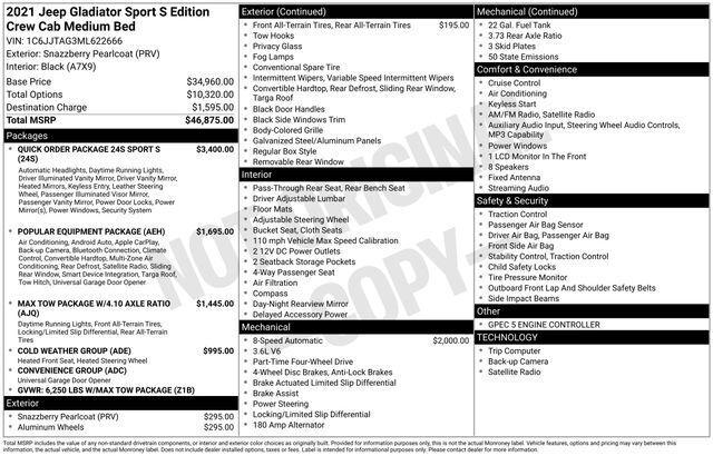 2021 Jeep Gladiator Sport S 4x4 2021 Jeep Gladiator Sport S 4x4