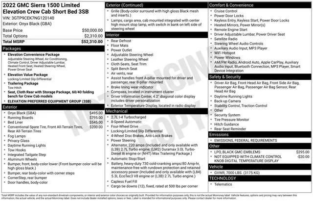 2022 GMC Sierra 1500 Limited 4WD Crew Cab Short Box Elevation