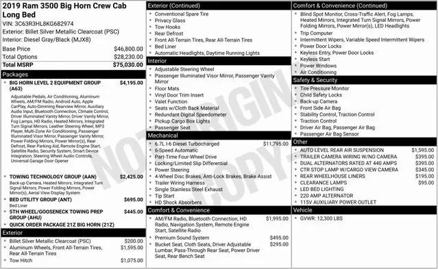 2019 RAM 3500 Big Horn Crew Cab 4x4 8 Box 2019 RAM 3500 Big Horn Crew Cab 4x4 8 Box