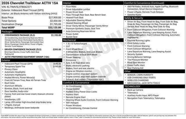 2026 Chevrolet TrailBlazer FWD ACTIV