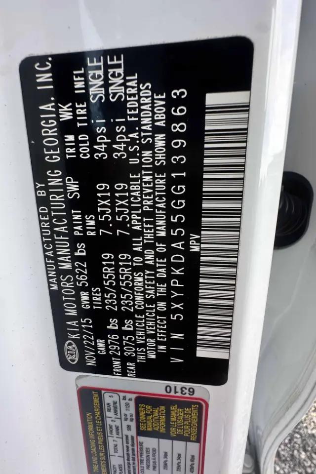 2016 Kia Sorento 3.3L SX