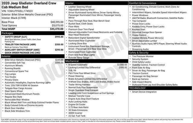 2020 Jeep Gladiator Overland 4X4