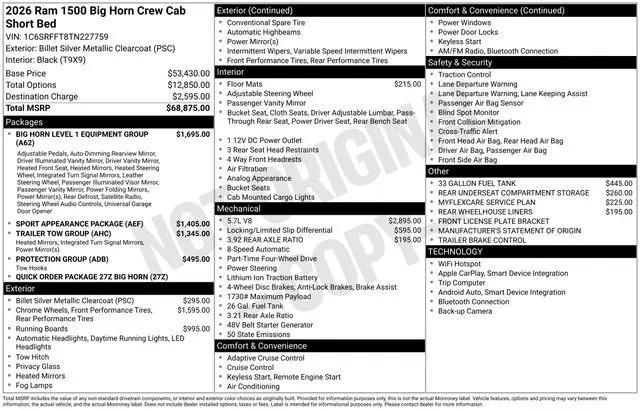 2026 Ram 1500 Big Horn Crew Cab 4x4 57 Box
