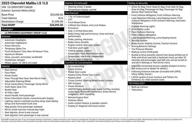 2023 Chevrolet Malibu FWD LS