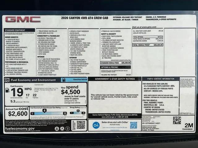 2026 GMC Canyon AT4, 4WD