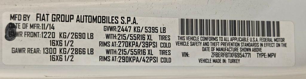 2015 Ram ProMaster City Cargo Van Tradesman SLT