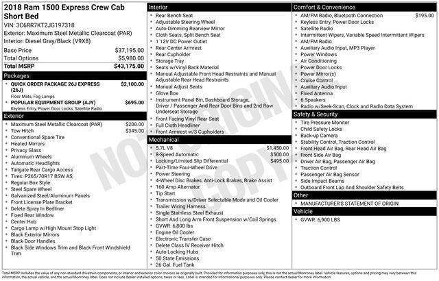2018 RAM 1500 Express Crew Cab 4x4 57 Box