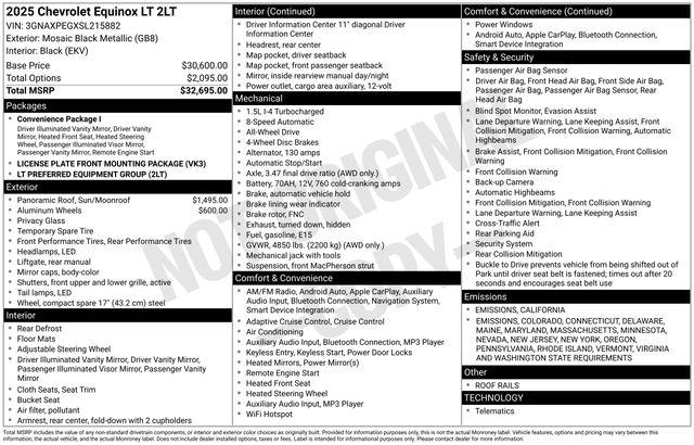 2025 Chevrolet Equinox AWD LT