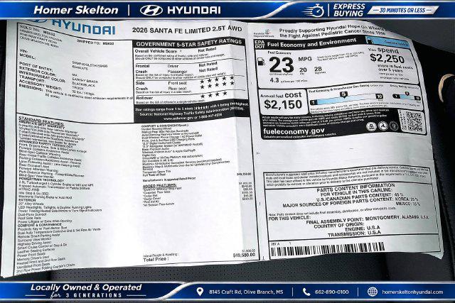 New 2026 Hyundai Santa Fe Limited For Sale in Olive Branch, MS