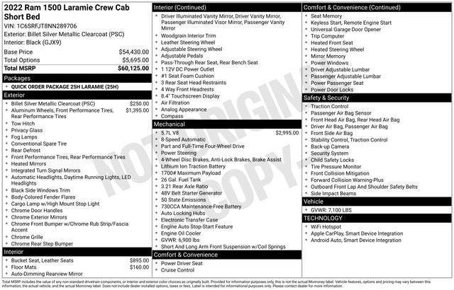 2022 RAM 1500 Laramie Crew Cab 4x4 57 Box 2022 RAM 1500 Laramie Crew Cab 4x4 57 Box
